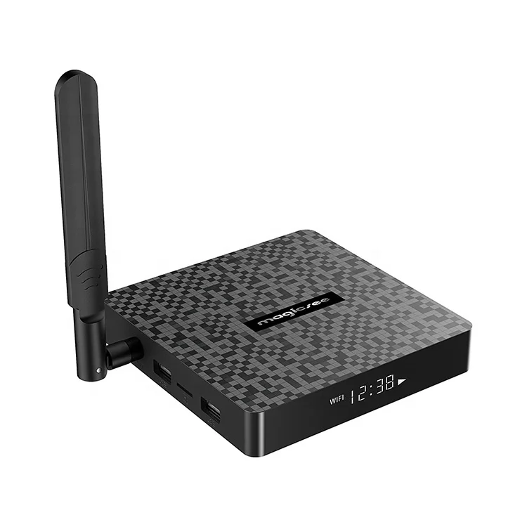 

Magicsee N6 Plus Android 9.0 Smart TV Box 4K 60fps H.264 H.265 Media Player 2.4G 5G WiFi Set Top Box - Black 4GB DDR4 + 32GB ROM