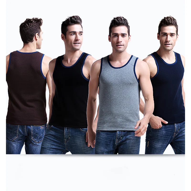 

Winter Men's Thermal Underwear Sports Vest Padded And Comfortable Casual Warm Bottom Shirt Vest Slim Fit Warm Men's Sports Top