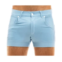 mens shorts casual solid color versatile tight shorts summer fashion short pants mens street wear running shorts