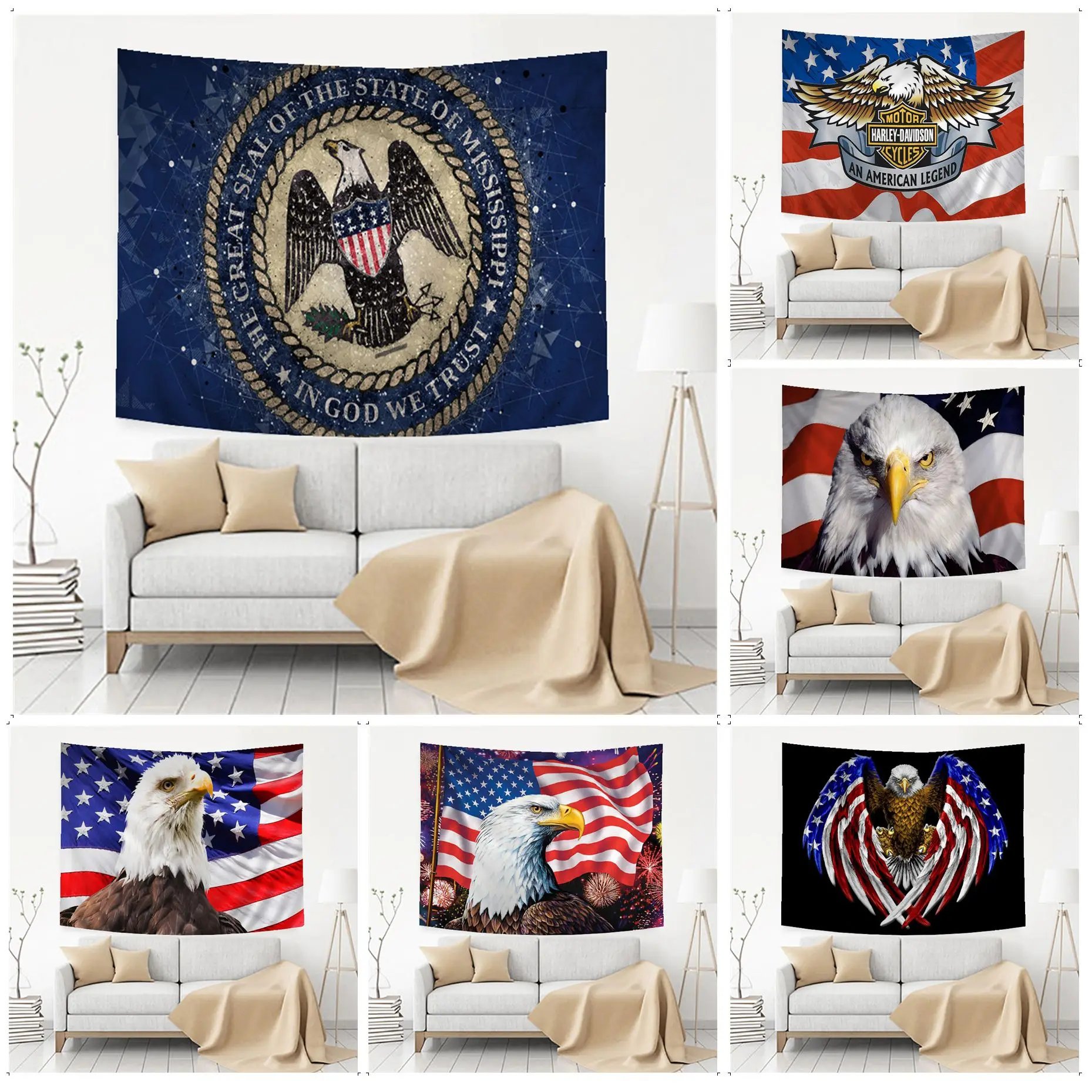 

American Eagle DIY Wall Tapestry For Living Room Home Dorm Decor Kawaii Room Decor