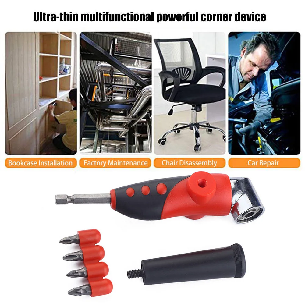 

Магнитная отвертка на 105 градусов, сверлильный хвостовик с ручными насадками, Угловое устройство для электрической отвертки, экономия нагр...