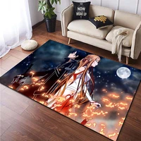 sword art online hot anime sao pattern decorative square rug modern house living room floor matte bedroom carpet art poster mat