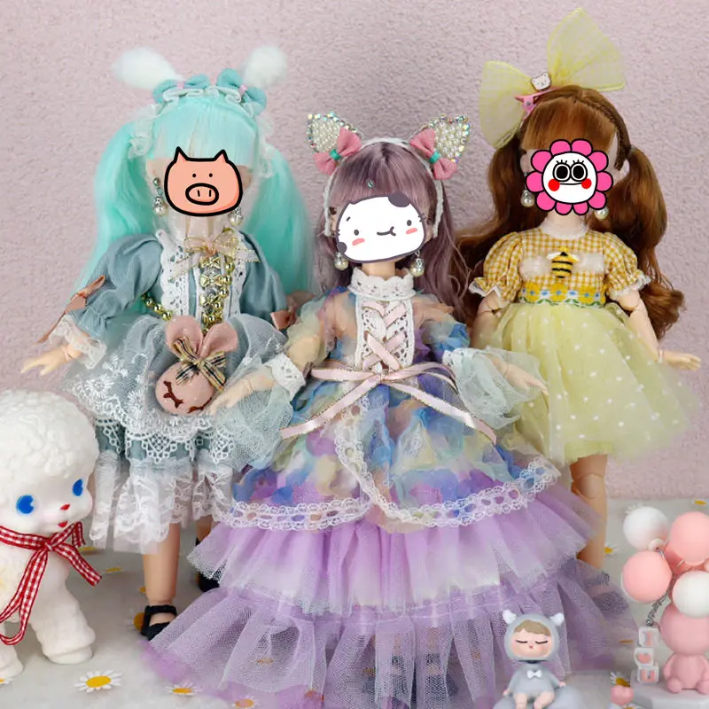 Лолита стиль 28 см Аниме Кукла Одежда Аксессуары для 1/6 Bjd Принцесса одеваются