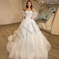 real luxury wedding dresses appliques strapless puffy vestidos de novia off the shoulder woman elegant formal robe de mariee