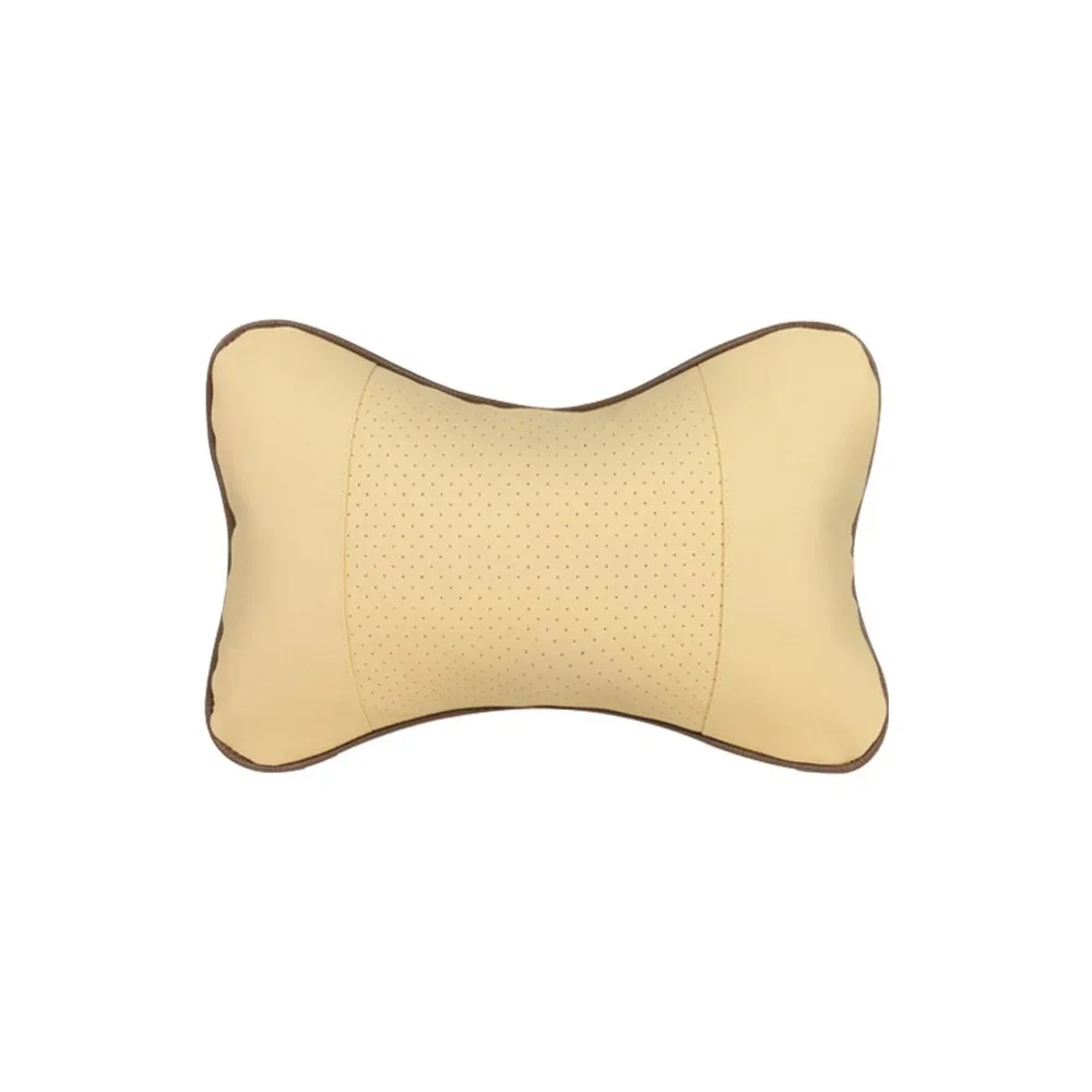 

Автомобильные подушки для шеи с обеих сторон из искусственной кожи, 1 шт. в упаковке, подголовник для облегчения боли в голове, наполненное волокном, универсальная автомобильная подушка