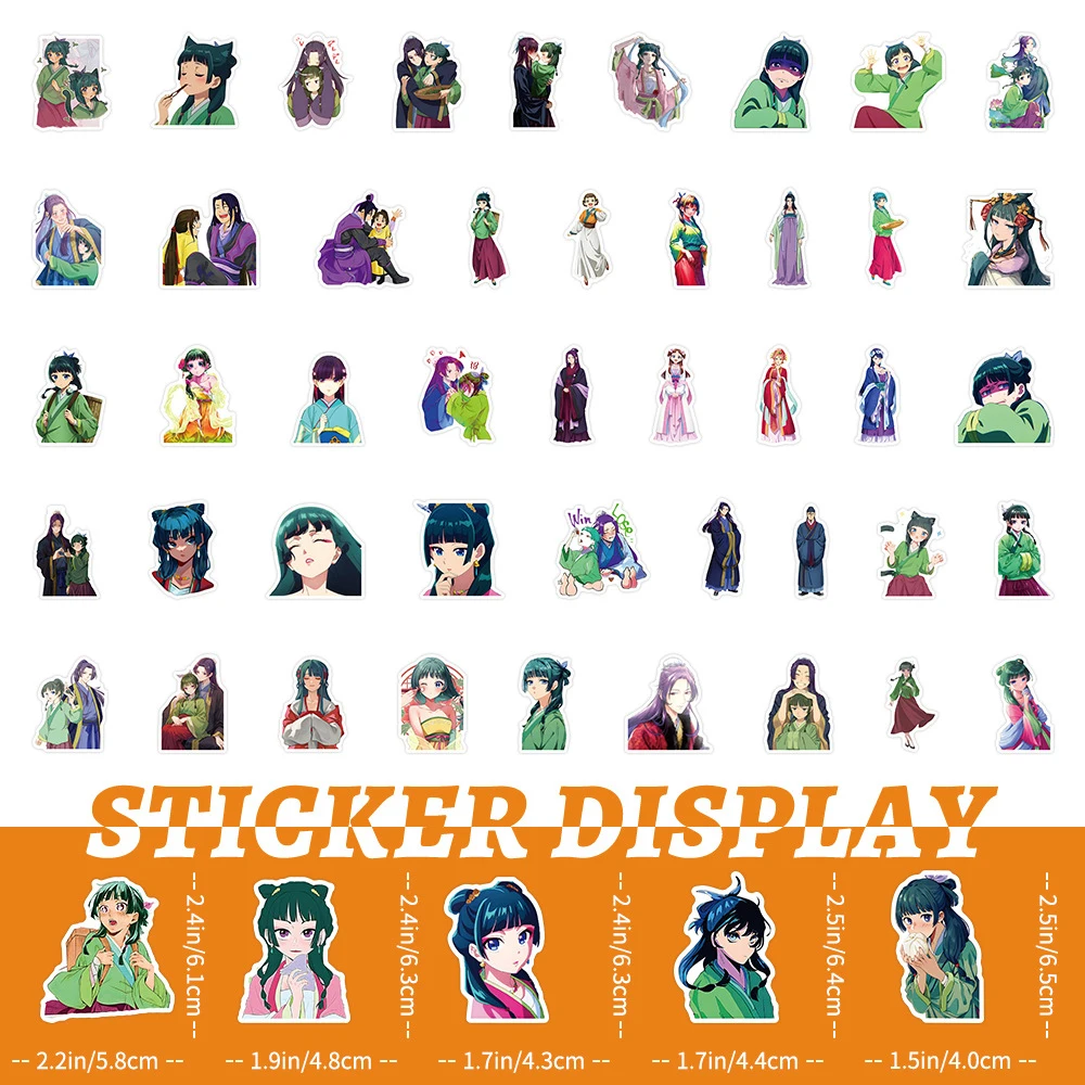 10/30/53 шт Maomao Аниме Дневники Аптекаря Наклейки Милые мультяшные наклейки