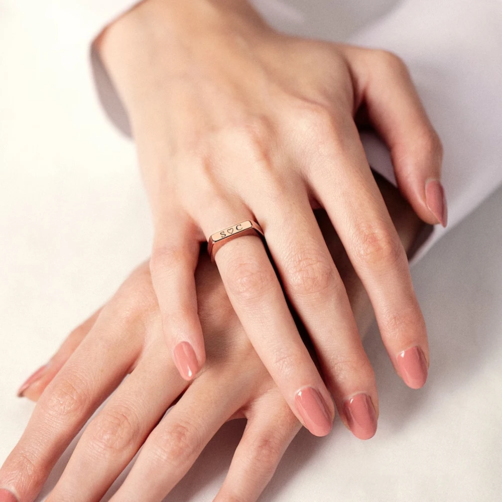 Fashion Women's Custom Ring Personalized Text Name Carving Stainless Steel Custom Ring For Women's Personality Accessories