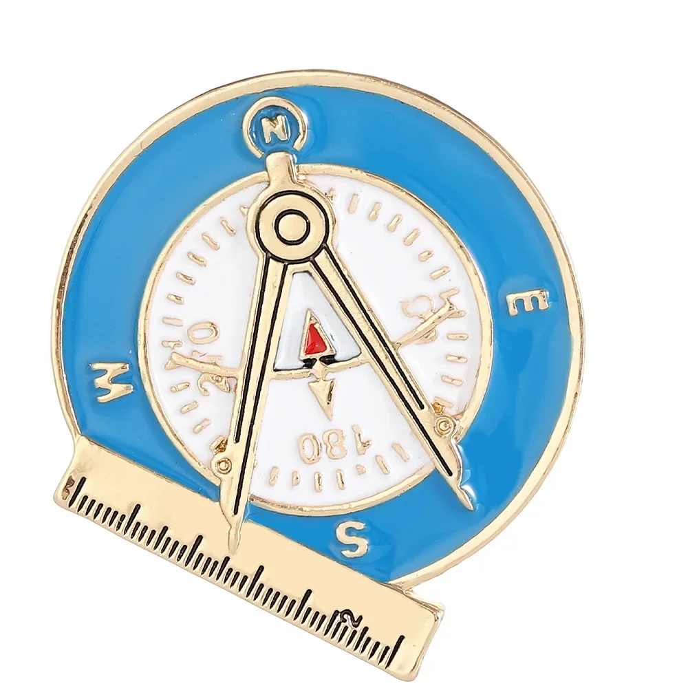 Новая персонализированная линейка компас брошь из сплава украшение для рюкзака