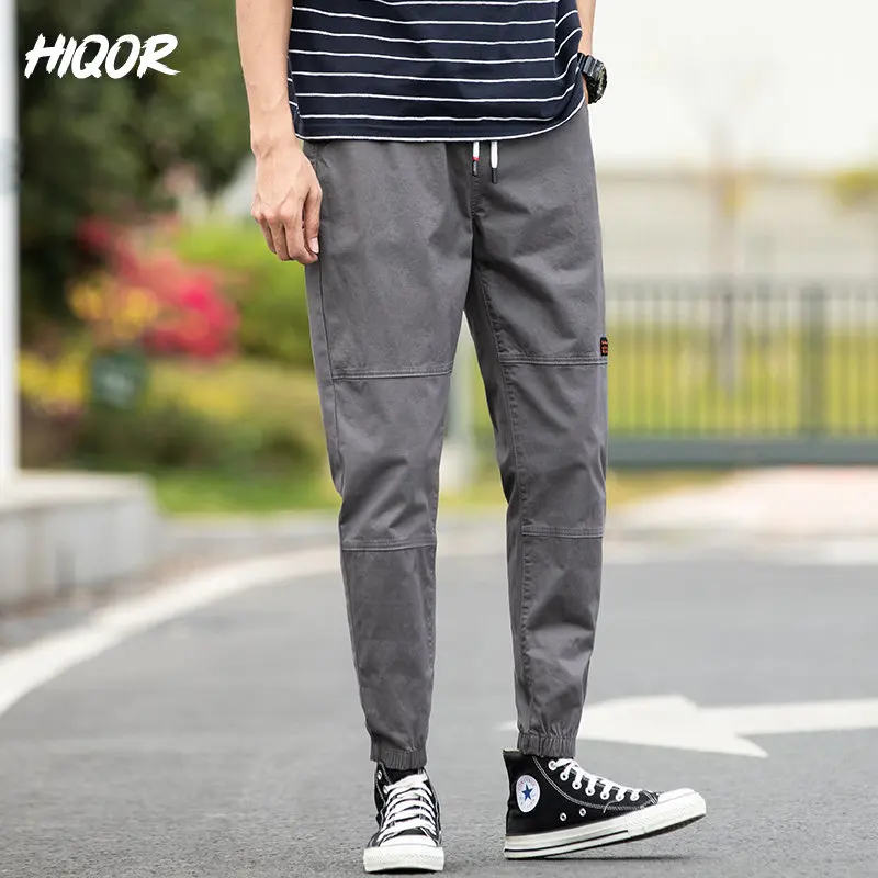 

HIQOR 2023 New Chic Men's Black Hip Hop Streetwear Fashion Jogger Harem Grey Trousers Casual Sweatpants Male Pants Big Size 5XL