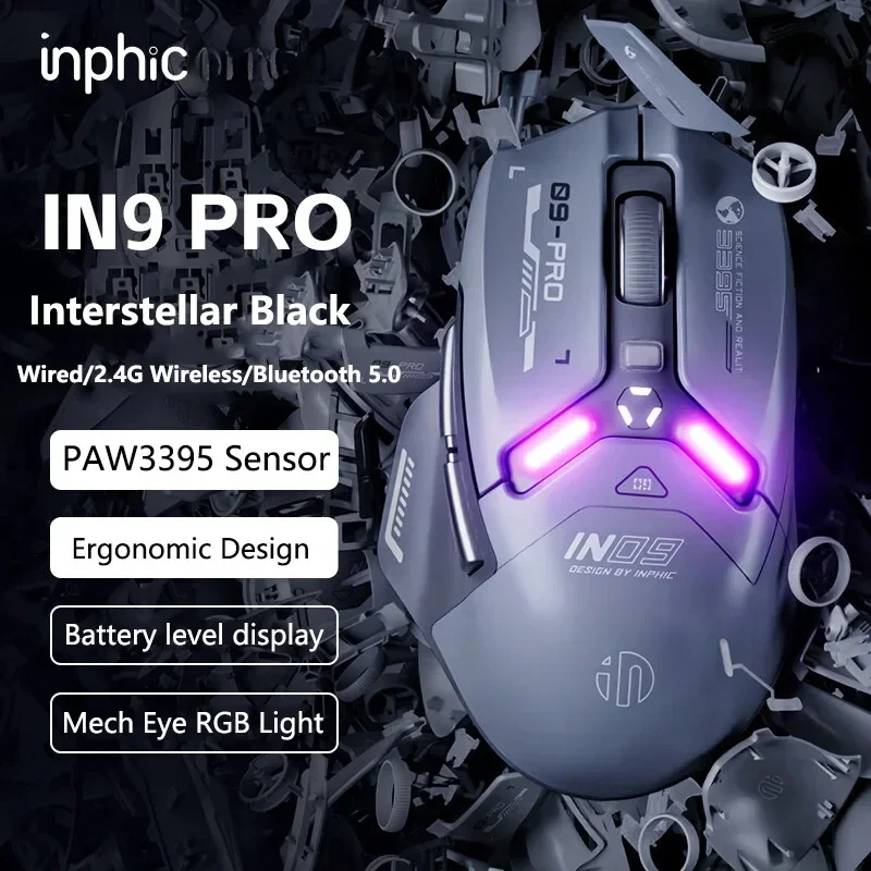 Bluetooth-мышь Inphic IN9 PRO перезаряжаемая беспроводная игровая мышь 2 4G 26000 точек на дюйм