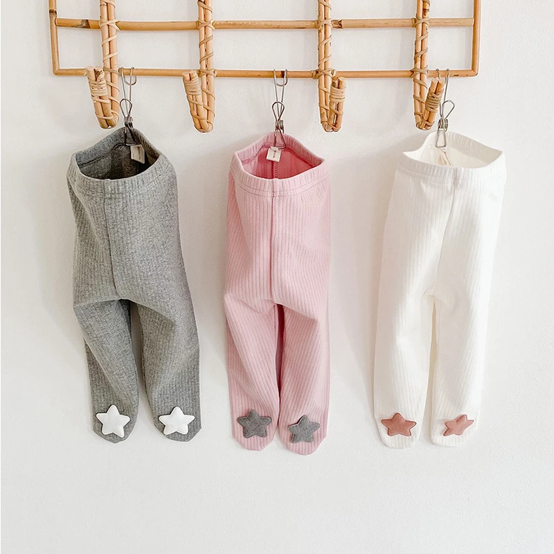 

Новинка весна-осень 2022, детские брюки, нижняя одежда, колготки со звездами, хлопковые колготки с большими задниками, детская одежда