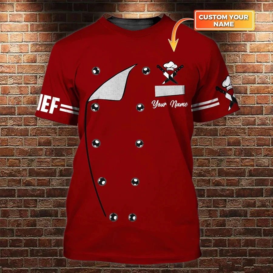 

Kitchen Chef Shirt Summer mens t shirt Personalized Name Chef 3D printed Unisex Tshirt Gift for chef Casual Cool T-shirt DW55