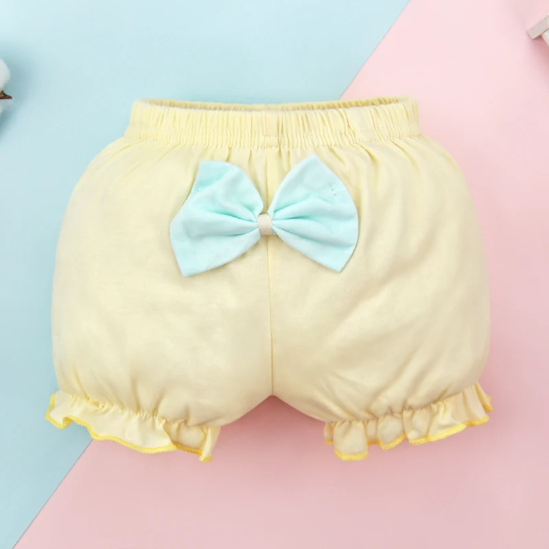 

Children's underwear bowknot boxer briefs and plaid shorts (yellow )