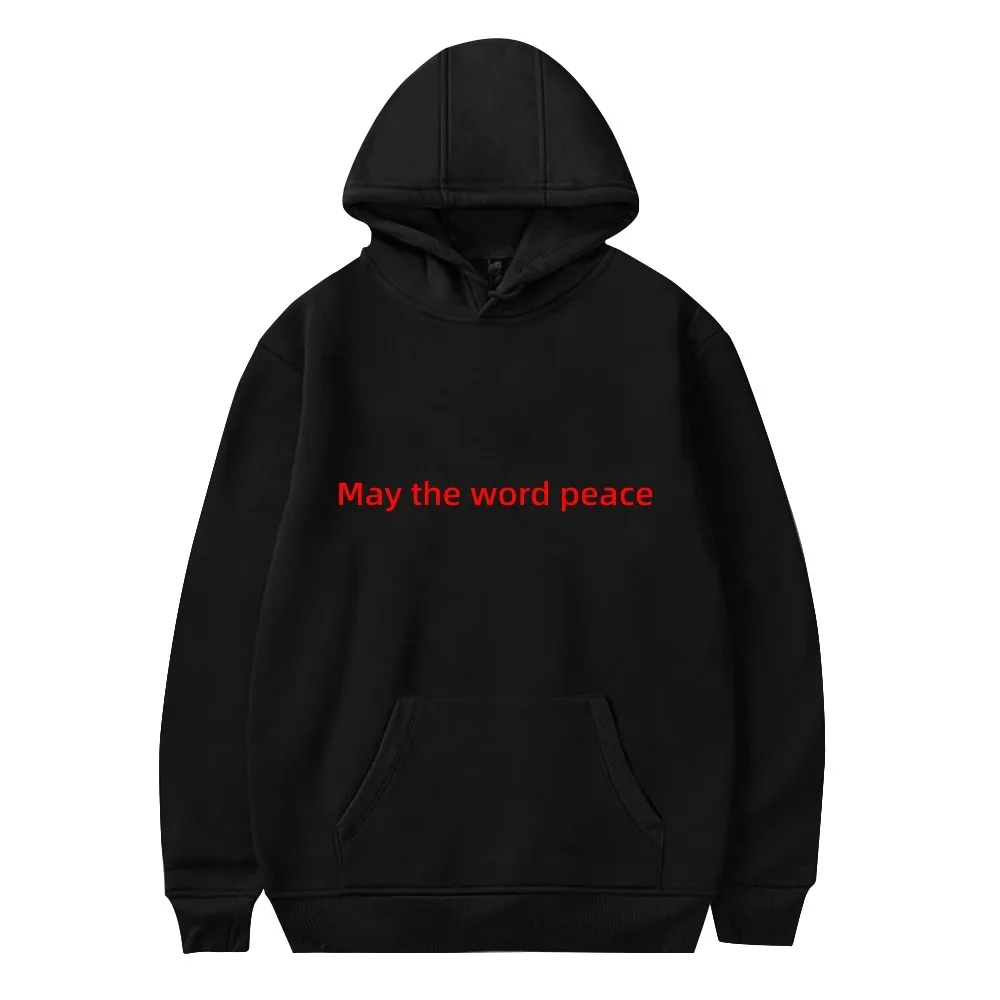

2022 may the word peace printing Hoodie Streetwear Harajuku Men Sweatshirt Hoodies clothes MAN HOODI