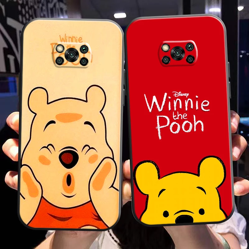 

Cute Cartoon Winnie The Pooh Phone Case For Xiaomi Poco X3 Pro NFC POCO X3 GT Liquid Silicon Silicone Cover Coque Carcasa Back