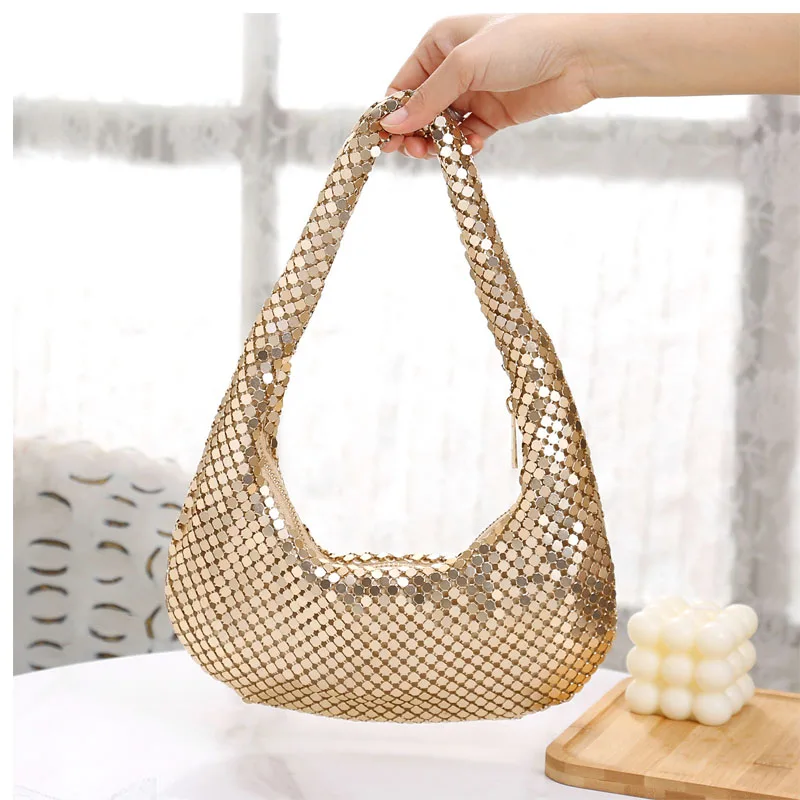 

CYY 2023 New Dinner Bag Diamond Sequin HandBag Advanced Feel HandBag Party Bag Aluminum Sheet Underarm Bag