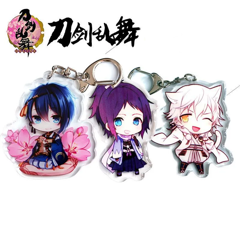 

Anime Keychain Women Touken Ranbu Online Women's Keyring Acrylic Key Ring Imanotsurugi Kashuu Kiyomitsu Cute Key Holder Ornament