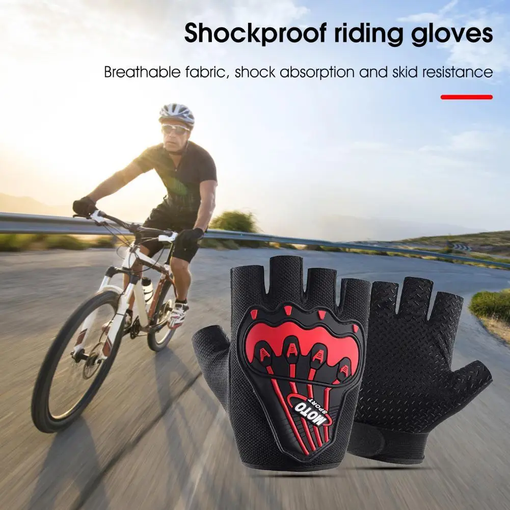 

1 Pair Half Finger Fitness Gloves Shock Absorption Cycling Equipment Wide Applications Bicycle Gloves for Running
