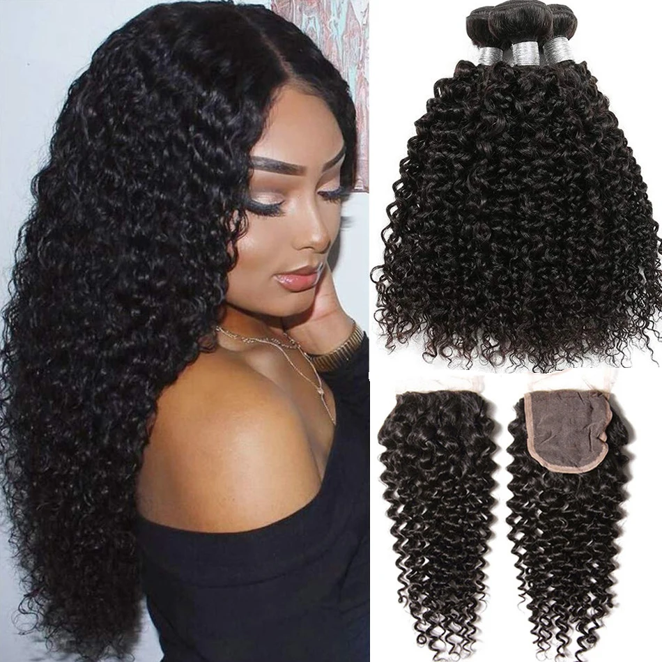

12A Peruvian Kinky Curly Bundles With Closure 13x4 Lace Frontal With Bundles Human Hair Bundles With Frontal Closure Virgin Hair