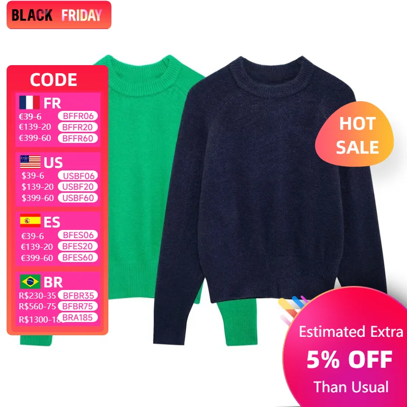 Taop&ampZa женский новый свитер на осень и зиму 2024 однотонный базовый универсальный