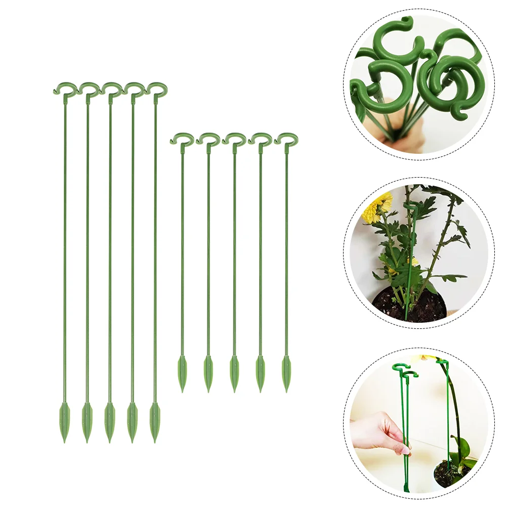 Support Stem Stakes Flower Rack Orchid Single Garden Supports Trellis Growth Climbing Potted Ring Fixed Stake Butterflies Indoor