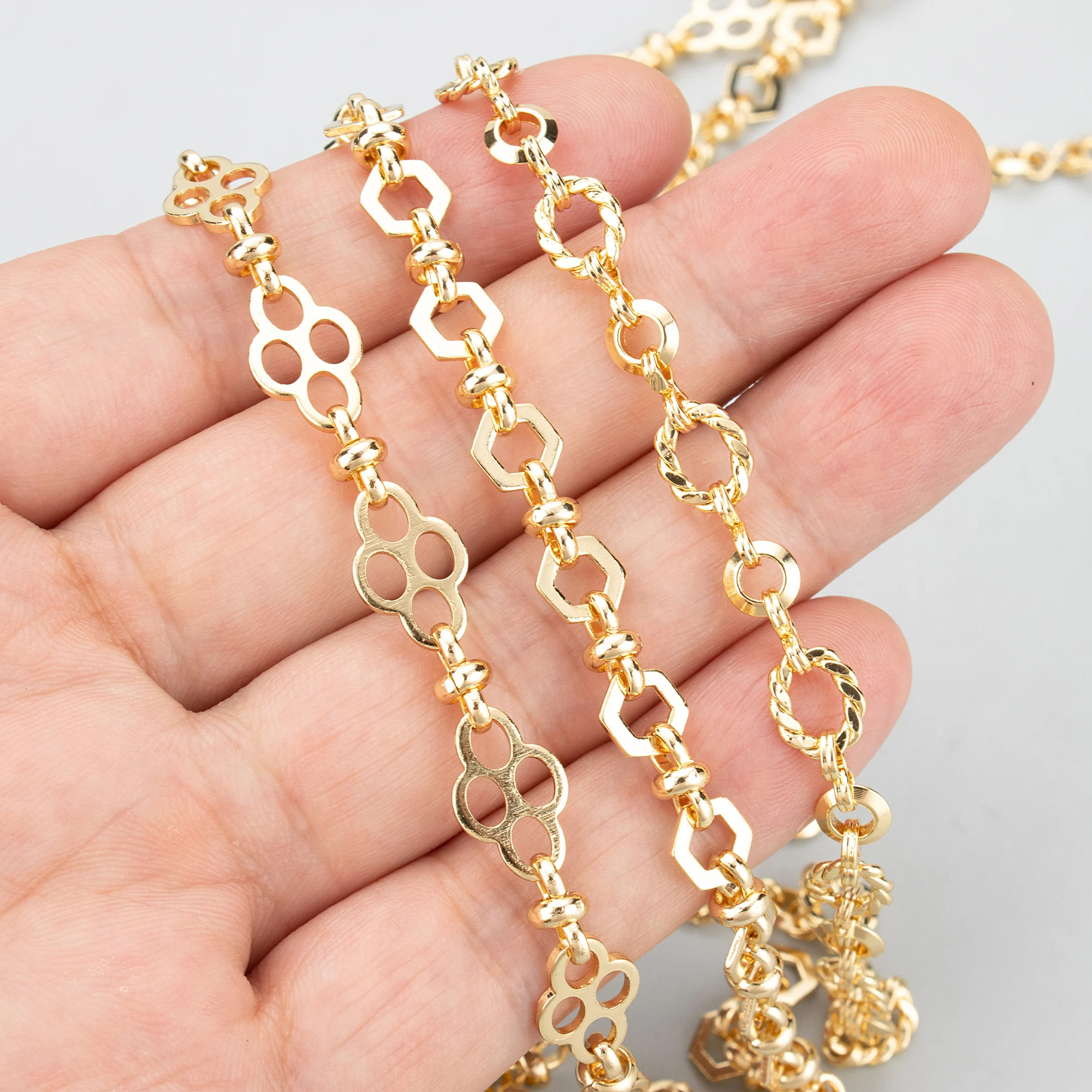 GUFEATHER 1 м/лот C413 цепочка 18-каратное золото с родиевым покрытием медь без никеля