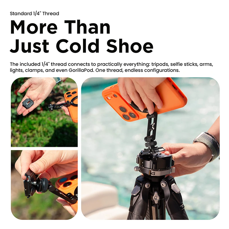 Фото JOBY GripTight ®   Крепление Cold Shoe GT01 для телефона с креплением Cold Shoe и резьбой 1/4'' для DSLR-камер и штативов для съемки с разных ракурсов №5