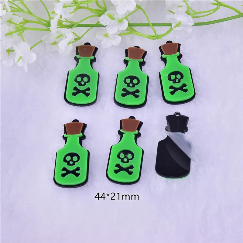 10 шт./упак. ядовитая бутылка Череп акриловые подвески серьги брелок ожерелье