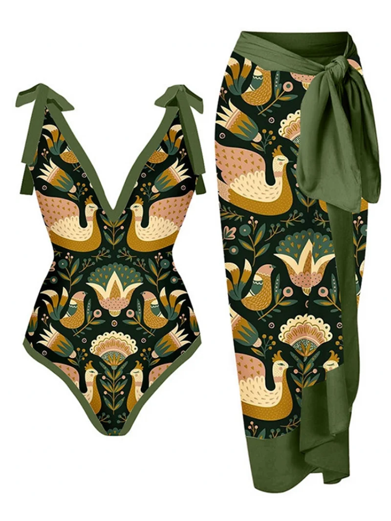 Vintage Women Two Piece Swimsuit Designer Bathing Suit Beach Dress Cover Up Luxury Swimwear Surf Wear Summer Beachwear