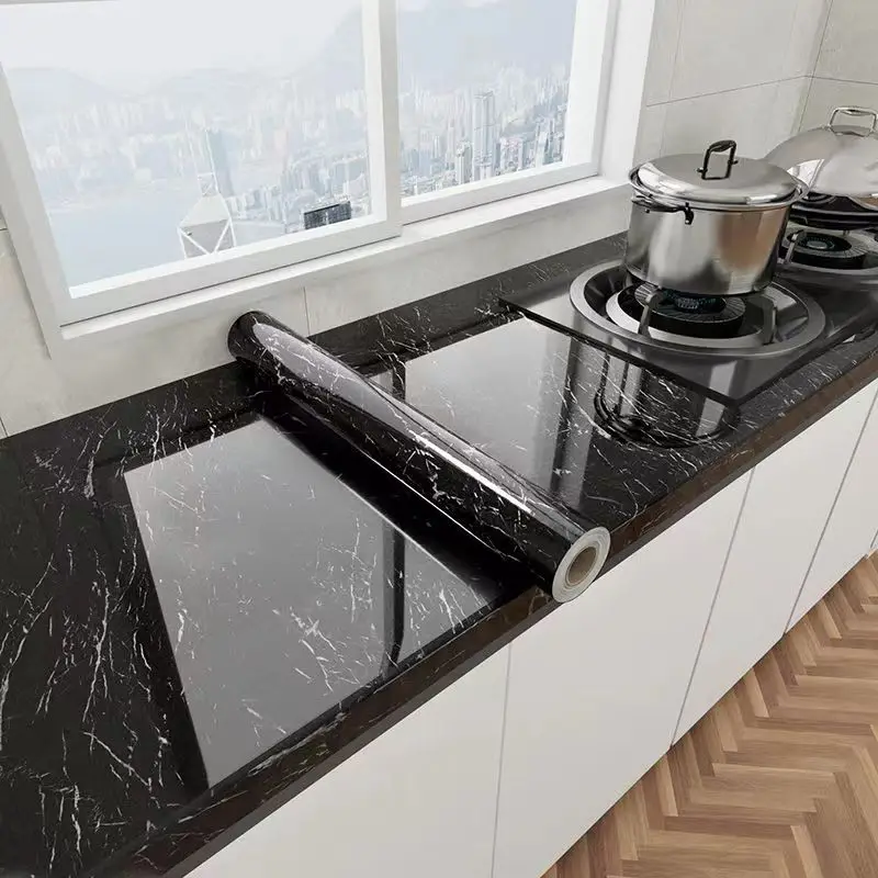 

60cm Width PVC Oil Proof Contact Paper for Kitchen Cabinets Self Adhesive Waterproof Stickers Wallpaper for Furniture Renovation