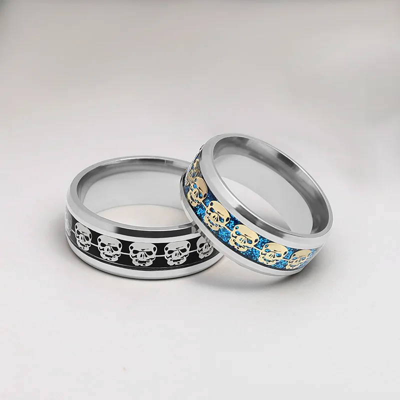 

20pcs/lot Punk Ring Wholesale Jewelry Skull Twill Frosted Halloween Chinese Style Stainless Steel Ring