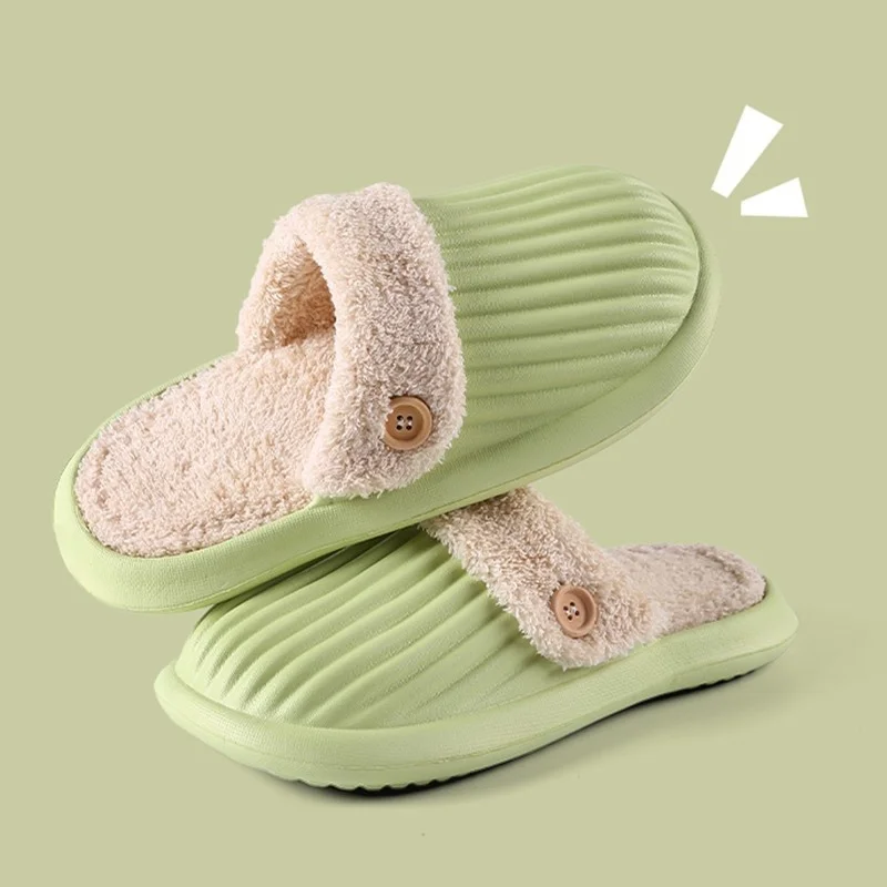 

Couple Cotton Slippers Washable Slippers Plus Velvet Warm Home Slippers Plush Lining Winter Men Women Slippers Replace The Inner