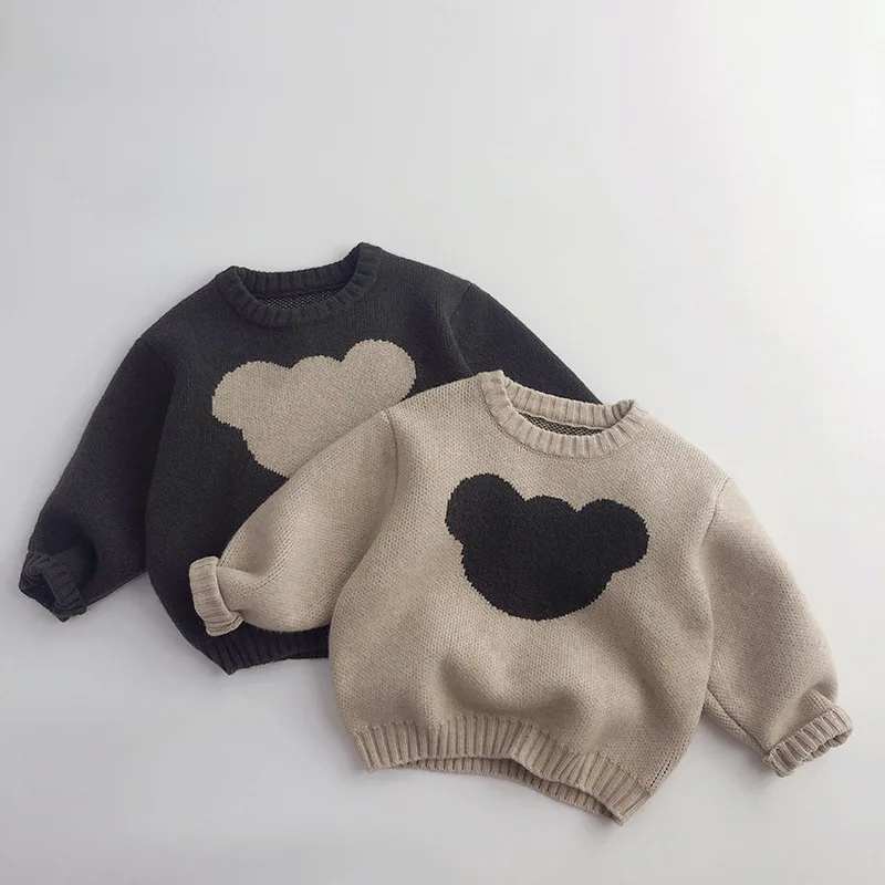 

HAYANA Winter Children Clothes Korean Style Boys Sweaters Patchwork Girls Knitwear