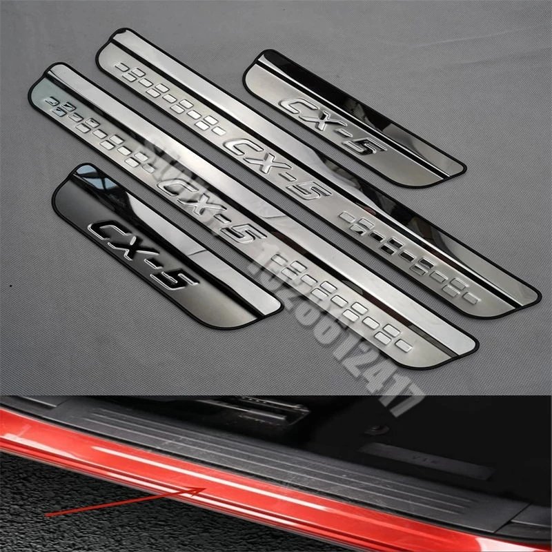 

For Mazda CX5 cx-5 Door Sill Pedal Accessories Auto Threshold Protector Scuff Plate Car Sticker Trim Styling 207 2018 2019-2022