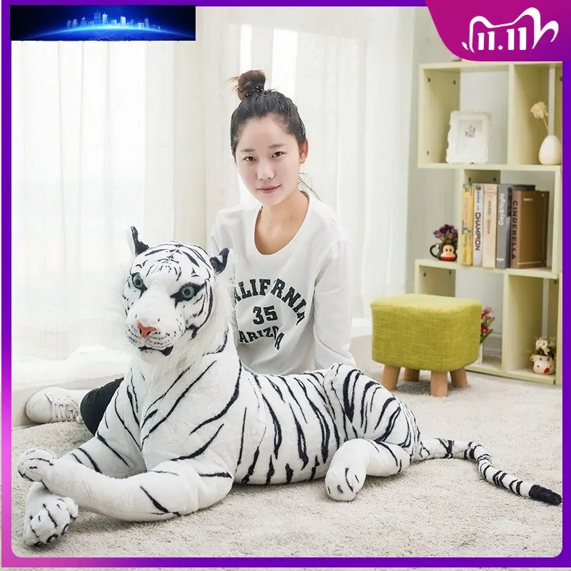 

20-70cm Giant White Tiger Plush Toys Soft Wild Animal Pillow Animal Doll Yellow Tiger Black Leopard Panther Toy For Childrens