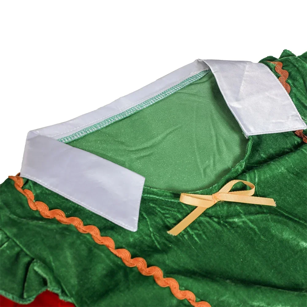 Леди костюм эльфа Санта-Клауса Рождественский парадный талисман косплей