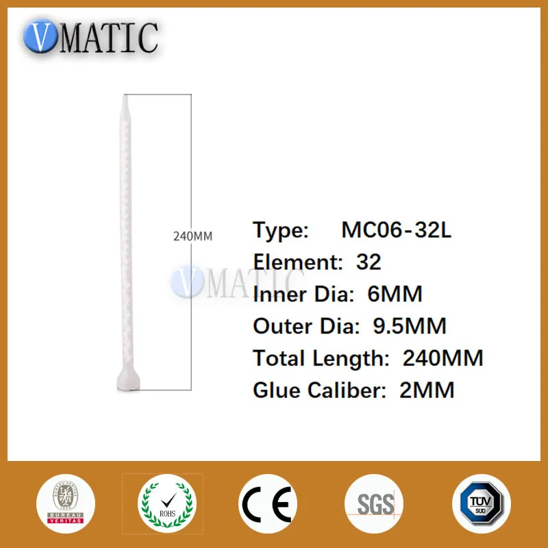 Бесплатная доставка, полимерный статический миксер, MC06-32 смешивающие сопла для Duo Pack Epoxies (белый сердечник)