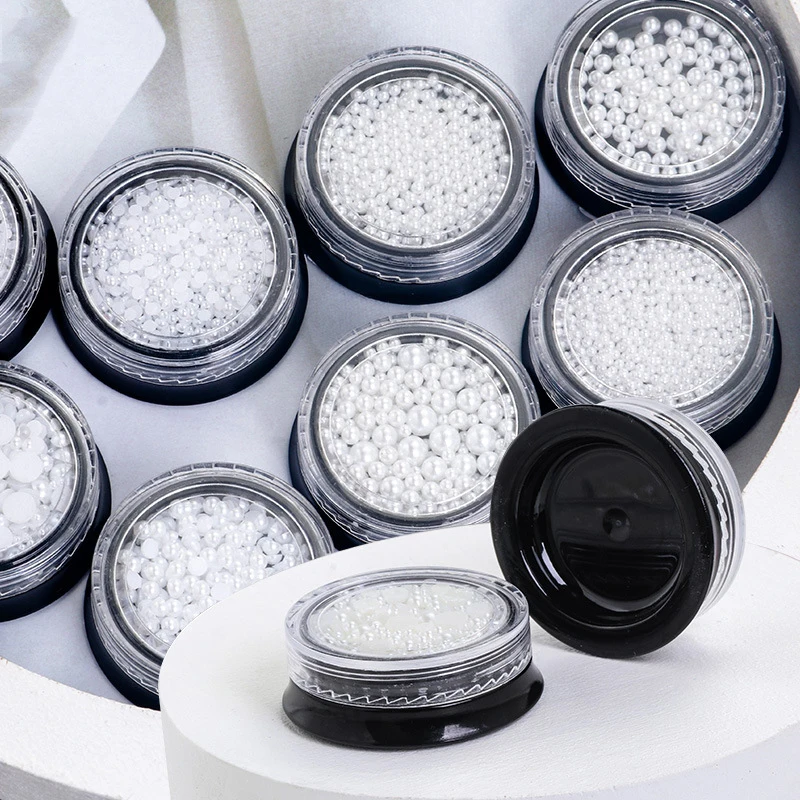 

Hot Selling Pearl Loose Beads Black Box Mixed Size Jewelry Clothing Shoes Bags Nail Art Decoration Accessories Materials