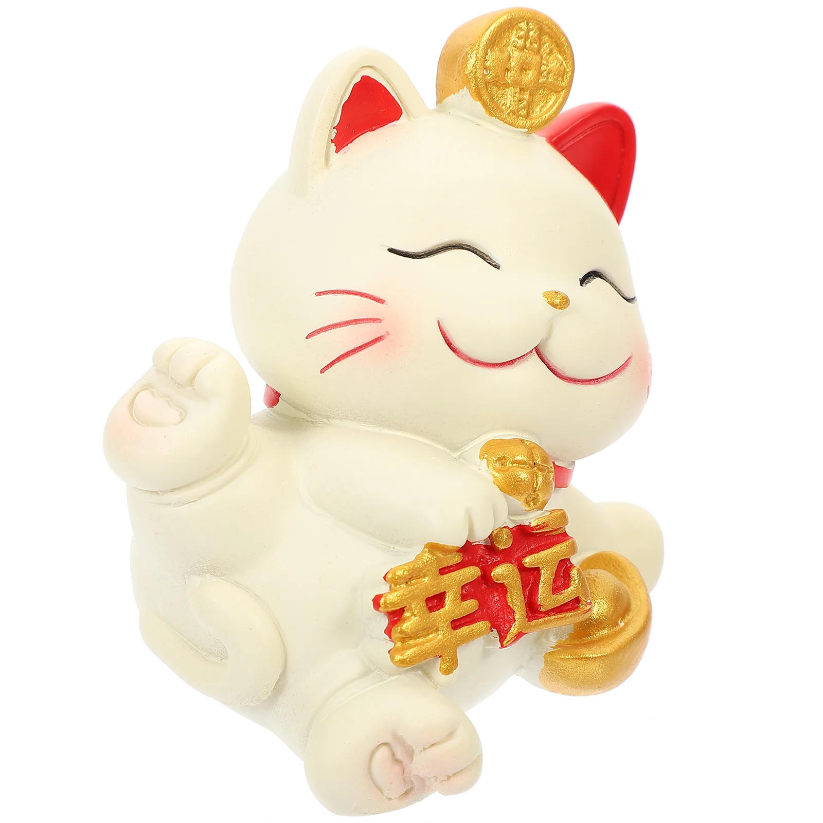 

Cat Figurine Resin Statue Fortune Lucky Mini Miniature Neko Maneki Ornament Sculpture Statues Figurines Beckoning Japanese Gift