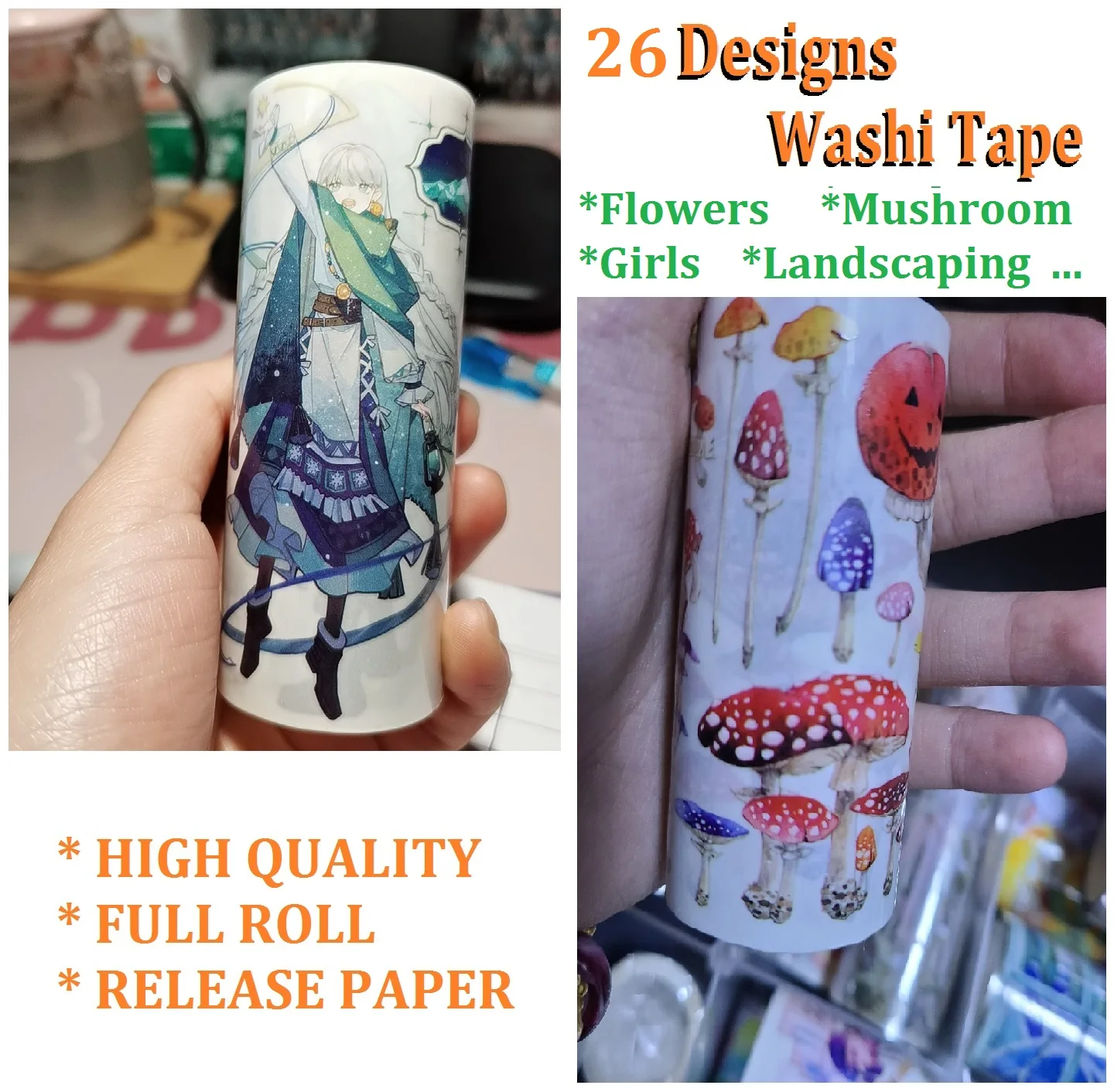 26 Type Washi PET OKMT Tape DIY Craft Japanese Masking Scrapbooking Diary Gifts Flowers Girls Mushroom Planner Adhesive Stickers