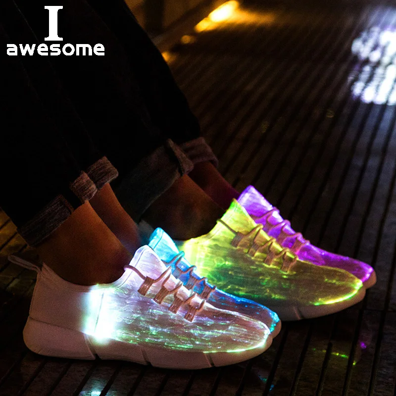 

Children LED Light Shoes Summer Boy Luminous Glowing Sneakers Men Women Girls Kids Flashing With Light Adults USB Recharge Shoes