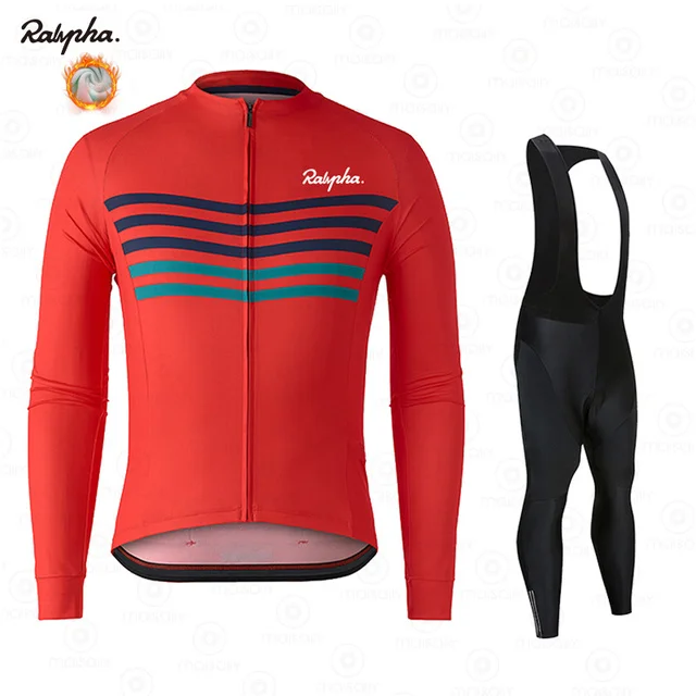 

2022 Raphaful Triathlon Winter Thermal Fleece Men Long Sleeve Cycling Clothing MTB Ropa Ciclismo Bike Clothes Cycling Bib Pants