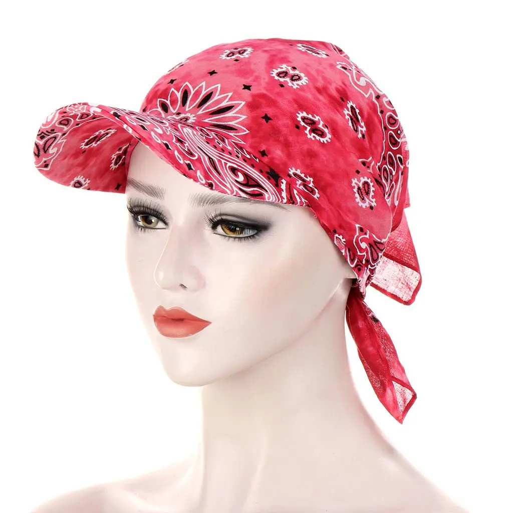 

Cotton Hooded Scarf With Brim Bandana Hedging Caps Turban Hat Islamic Turban Women's Hijabs Head Scarf Muslim Turbante