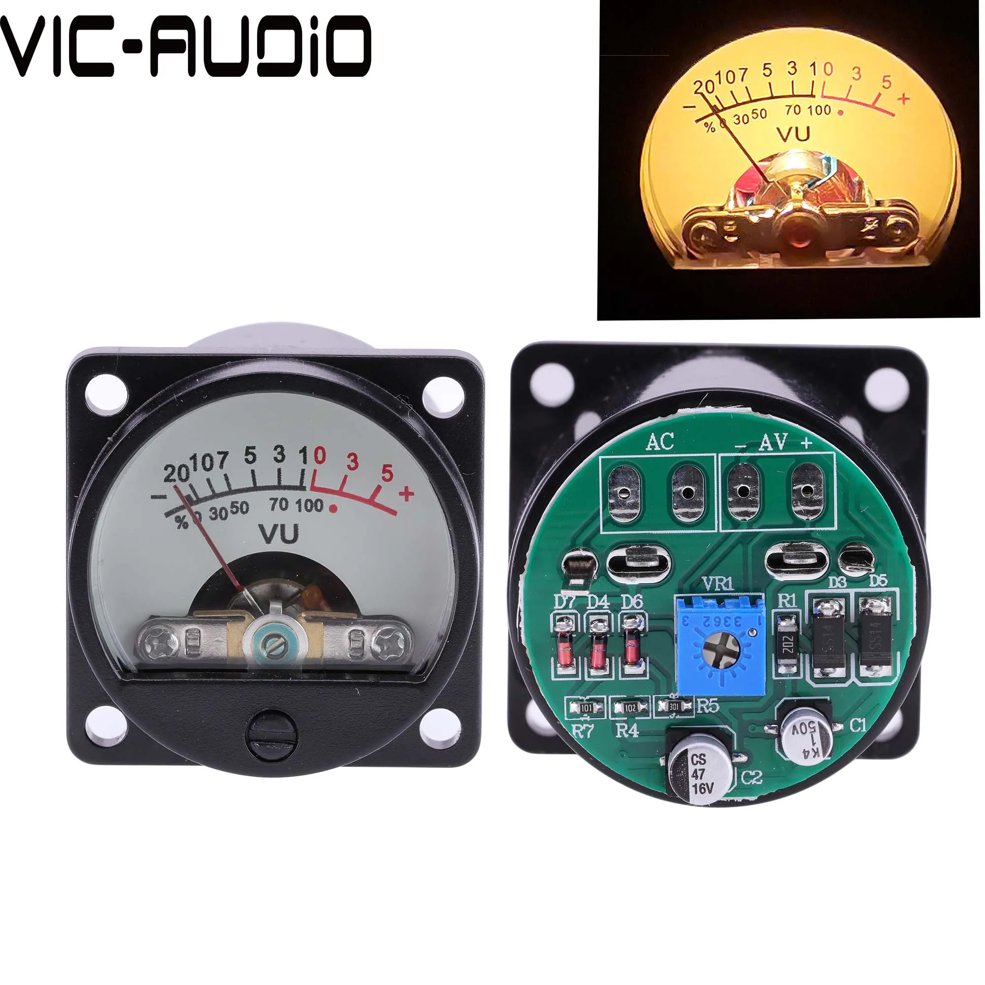 Панель VU Meter 500VU 2 шт. 35 мм измеритель звукового давления + level звуковых сигналов