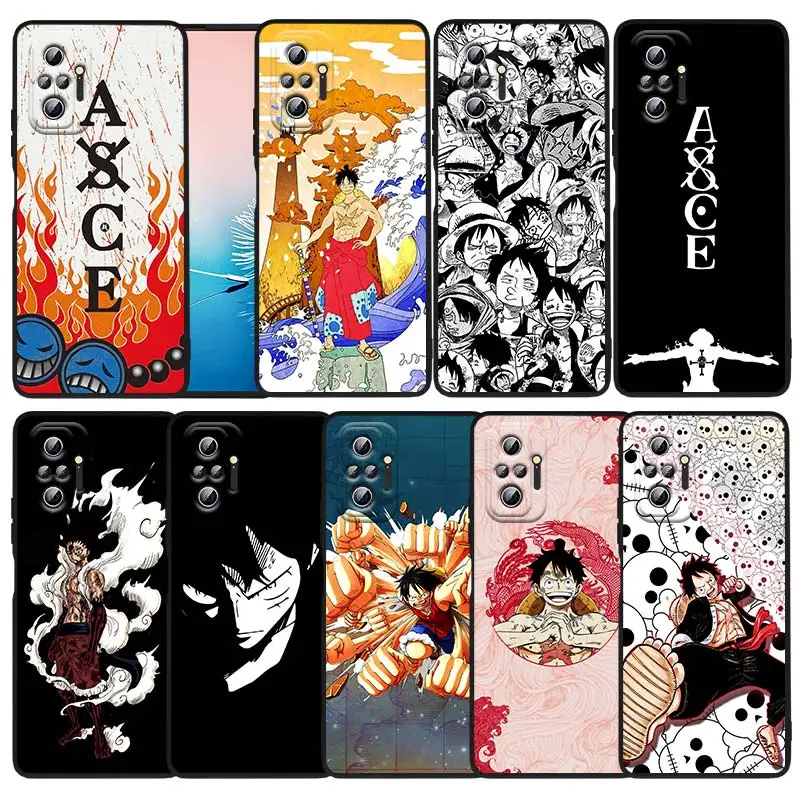 

Cool Anime One Piece For Xiaomi Redmi Note 11 10S 10 9T 9S 9 8T 8 7 6 Pro Plus Max 5G Black Soft Funda Capa Phone Case