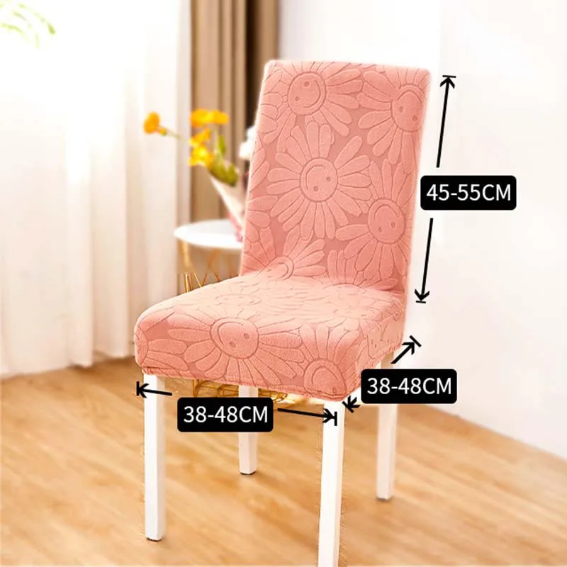 Embossed Stretch Dining Chair Cover With Back Jacquard Velvet Covers For Chairs Kitchen Extensible Wedding Home |