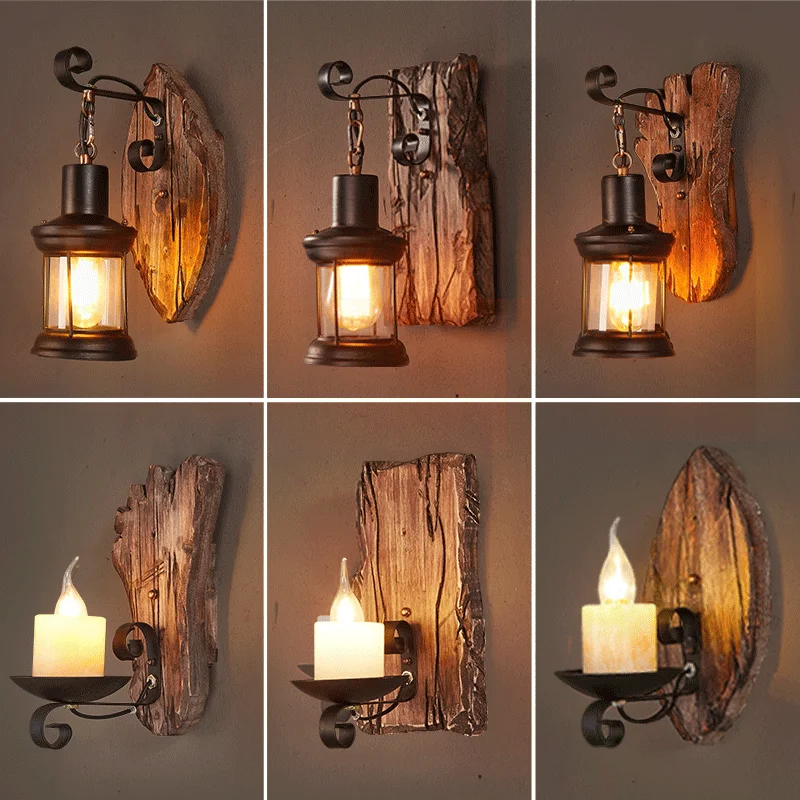 

Creative American Wall Lamp Ship Wood Decoration Wall Sconce Lamp Variety Room Decor Versatile Scene Home Stairs Lighting