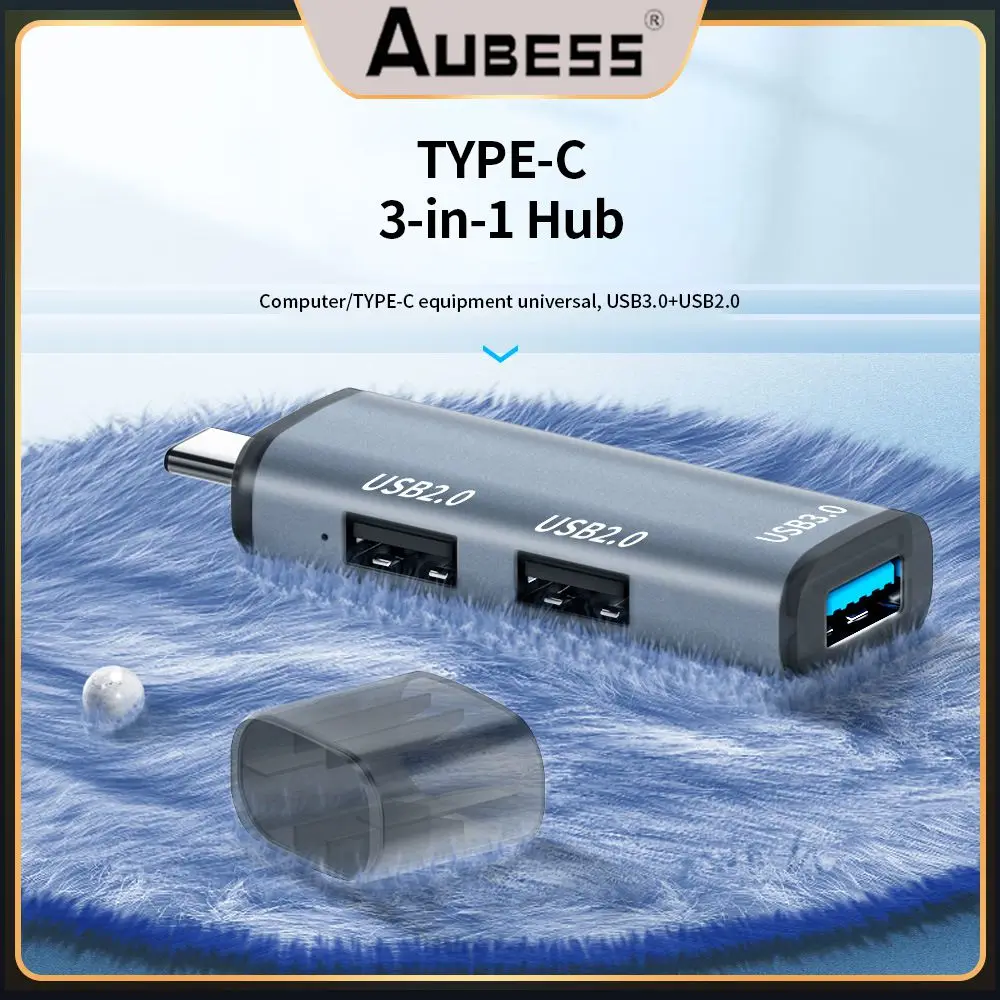 

Mini Data Hub Usb Splitter Aluminum Usb C Hub 3.0 3 In 1 Type-c Hub 3 In 1 Pc Computer Accessories Usb Hub Extensions Ultra Slim