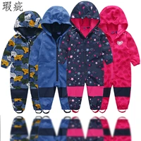 2021 childrens new windproof and rainproof soft shell jumpsuit and fleece jumpsuit%e3%80%81suitable for children aged 1 10