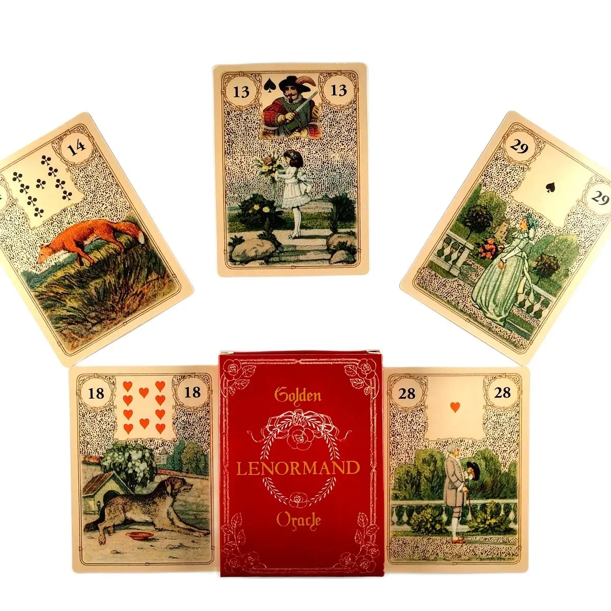 New Arrival High Quality Golden Lenormand Oracle Tarot Cards Fortune Guidance Telling Divination Tarot Deck Board Game 36 Pcs